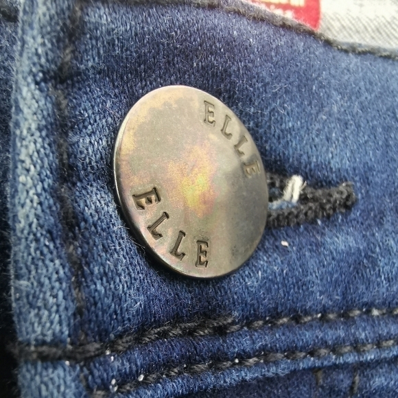 Elle Paris Women's 6 Blue Skinny Leg Regular Fit Mid Rise Navy Blue Jeans - Picture 5 of 11